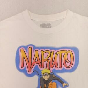 Naruto Anime Casual Crew Neck Graphic T-Shirt Adult Mens Size Large L White